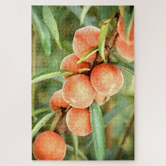 Light Oranje Georgia Peaches Waterverf Art Legpuzzel (Verticaal)