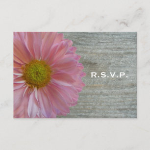 Light Paars Daisy & Barnwood Wedding R.S.V.P. RSVP Kaartje