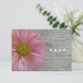 Light Paars Daisy & Barnwood Wedding R.S.V.P. RSVP Kaartje (Staand voorkant)