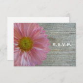 Light Paars Daisy & Barnwood Wedding R.S.V.P. RSVP Kaartje (Voorkant / Achterkant)
