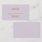 Light Paars Gift Registry Enclosure Kaart (Voorkant / Achterkant)