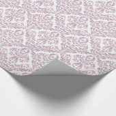 Light Paars White Damask Patroon Cadeaupapier (Hoek)