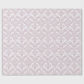 Light Paars White Damask Patroon Cadeaupapier (Vlak)
