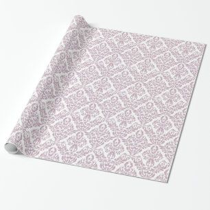Light Paars White Damask Patroon Cadeaupapier