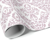 Light Paars White Damask Patroon Cadeaupapier (Rol Hoek)