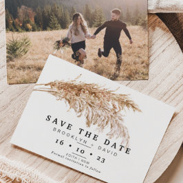 Light Pampas grass Boho Wedding Save the Date Kaar Kaart