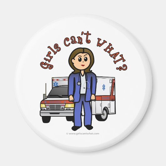 Light Paramedic Girl Magneet (Voorkant)