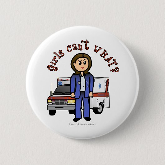 Light Paramedic Girl Ronde Button 5,7 Cm (Voorkant)