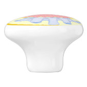 Light Passion Blooming Flowers medallion knob Keramische Knop (Zijkant)