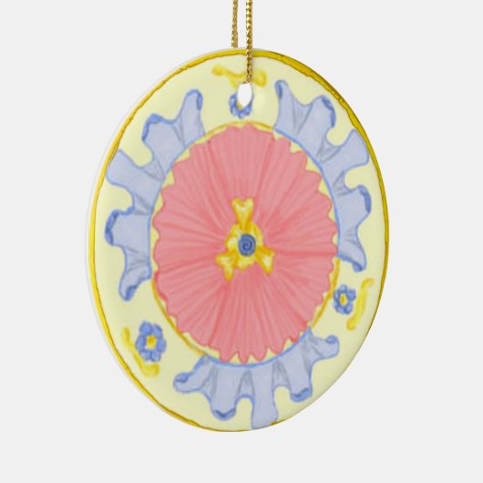 Light Passion Floral Mediterranean Round Ornament (Rechts)