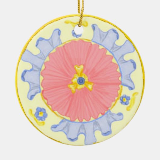 Light Passion Floral Mediterranean Round Ornament (Voorkant)