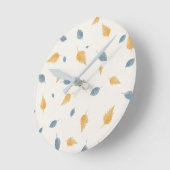 Light Pastel Beige Minimalist Leaves Pattern Ronde Klok (Hoek)