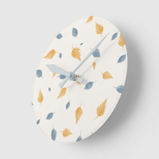 Light Pastel Beige Minimalist Leaves Pattern Ronde Klok (Hoek)