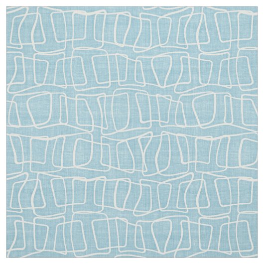 Light Pastel Blue Modern Round Squares Patroon Stof (Swatch)