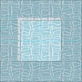 Light Pastel Blue Modern Round Squares Patroon Stof (Delen)