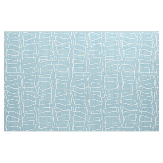 Light Pastel Blue Modern Round Squares Patroon Stof (Fat Quarter)