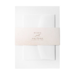 Light Pastel Cream Shades en Elegant Script Uitnodigingen Wikkel