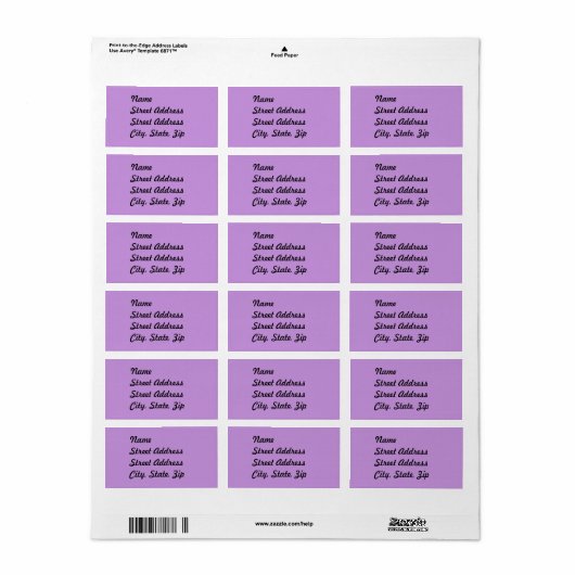 Light Pastel Lavender Address Sticker (Full Sheet)