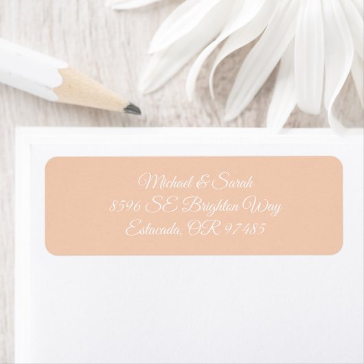 Light Pastel Peach Elegant Retour Adres Etiket (Insitu)