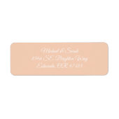 Light Pastel Peach Elegant Retour Adres Etiket (Voorkant)
