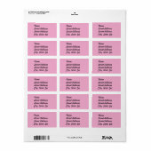 Light Pastel Pink Address Sticker (Full Sheet)