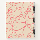 Light Pastel Pink Coquette Bow Pattern Custom Name Notitieboek (Achterkant)