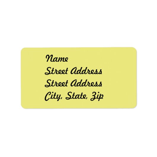 Light Pastel Yellow Address Sticker (Voorkant)