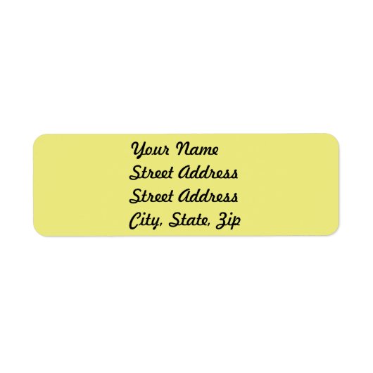 Light Pastel Yellow Return Address Sticker (Voorkant)