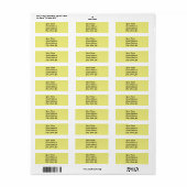 Light Pastel Yellow Return Address Sticker (Full Sheet)