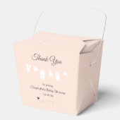 Light Peach Minimalist Baby Girl Shower Bedankdoosjes (Voorkant)
