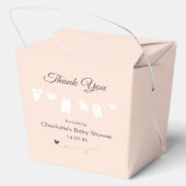 Light Peach Minimalist Baby Girl Shower Bedankdoosjes (Achterkant)