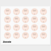 Light Peach Minimalist Baby Girl Shower Ronde Sticker (Vel)