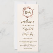 Light Peach Monogram Weddenschappen-programma (Voorkant)