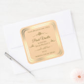 Light Peach Product Label Goud Lijst  Roos (Envelop)
