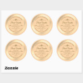 Light Peach Product Label Goud Lijst Roos (Vel)