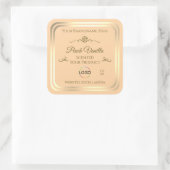 Light Peach Product Label met Gouden Lijst en Logo (Tas)