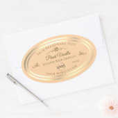 Light Peach Product Label met Gouden Lijst en Logo (Envelop)