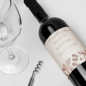 Light Peach Spring Kalligrafie Trouwen Wijn Etiket