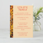 Light Peach Thanksgiving Dinner Herfstfeest Kaart (Staand voorkant)