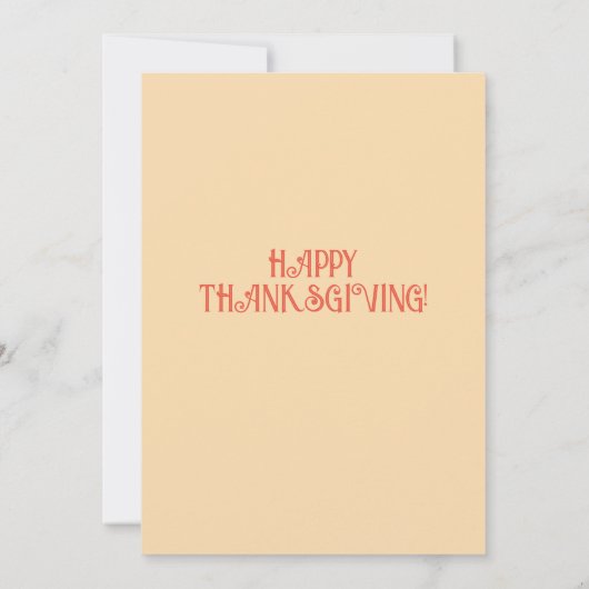 Light Peach Thanksgiving Dinner Herfstfeest Kaart (Achterkant)
