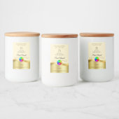 Light Peach Wavy Gold Logo Monogram Productlabel Voedselcontainer Etiket (Flessen)