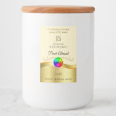 Light Peach Wavy Gold Logo Monogram Productlabel Voedselcontainer Etiket (Voorkant)