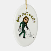 Light Pest Control Girl Keramisch Ornament (Rechts)