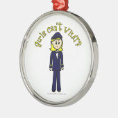 Light Pilot Girl Metalen Ornament (Links)