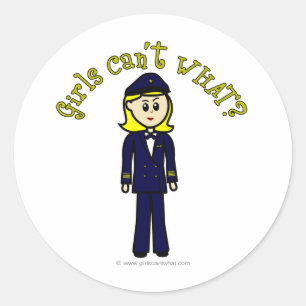 Light Pilot Girl Ronde Sticker