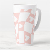 Light Pink Abstract Heart Mug – Minimal Aesthetic  Latte Mok (Rechterhoek)