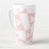 Light Pink Abstract Heart Mug – Minimal Aesthetic Latte Mok (Linkerhoek)