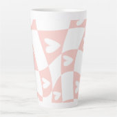 Light Pink Abstract Heart Mug – Minimal Aesthetic  Latte Mok (Voorkant)