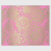 Light Pink and Gold Mandala Pattern Cadeaupapier (Vlak)