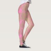 Light Pink and Gold Mandala Pattern Leggings (Rechts)